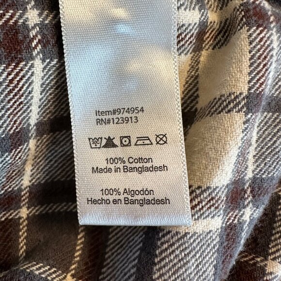 Jachs Mens Brown & Beige Cotton Plaid Button-Up Flannel Shirt Size XL - Picture 6 of 10